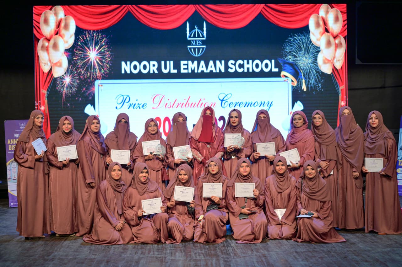 Noor-ul-Emaan School team members at the PECHS Karachi campus